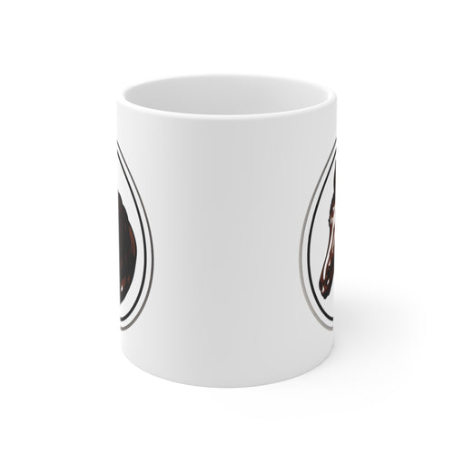 Horse Head Hex Coffee Mug — Brown Equine Portrait 11oz