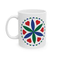 Love & Romance Hex Mug — Colorful Pennsylvania Dutch Ceramic Coffee Cup (11oz & 15oz)